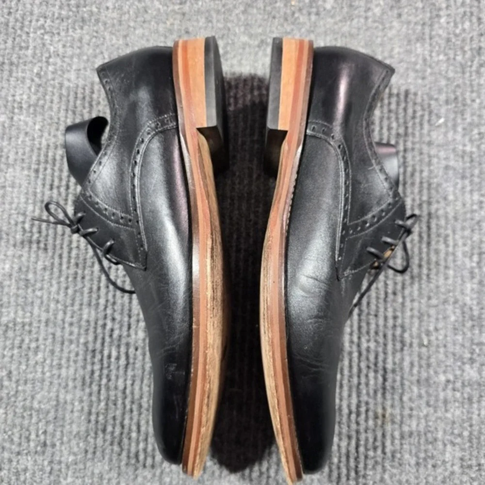 Johnston‎ & Murphy Shoes Mens Size 9.5 M Black Leather Derby J. Murphy Dress